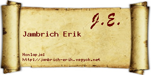 Jambrich Erik névjegykártya