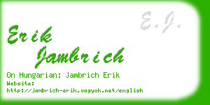 erik jambrich business card